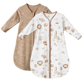 JELLYMONI Baby Sleep Sack 6-12 Months Wearable Blanket for Baby, 100% Cotton 2 Pack Infant Toddler Baby Wearable Blanket Lightweight Soft 2-Way Zipper Sleep Sack