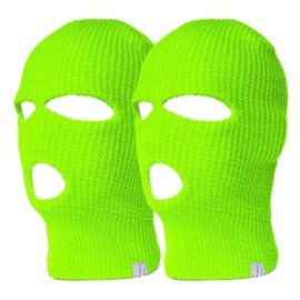 TOP HEADWEAR 3 Hole Ski Face Mask Balaclava, 2 Pack Neon Green