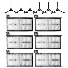 Auoiian 6-Pack Replacement Filters & 6 Side Brushes for eufy X8 Pro Robot Vacuum - Premium HEPA Filter & Tangle-Free Brush Set - Exact Fit for X8 Pro Series