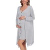 SWOMOG 3 in 1 Labor/Delivery/Nursing Gown Maternity Robe Set 2