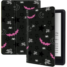 Gothic Skull Moon Stars Bat Case 6" All-New Kindle (11th Generation-2024/2022 Release), Shockproof PU Leather Folding Stand Slim Case with Auto Sleep/Wake for Kindle 11th 2022