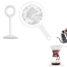 EBHO Fine Strainer Kitchen Strainer Plastic with Handle and Push Bar 200 Mesh Hair Strainer for Juice, Milk, Coffee