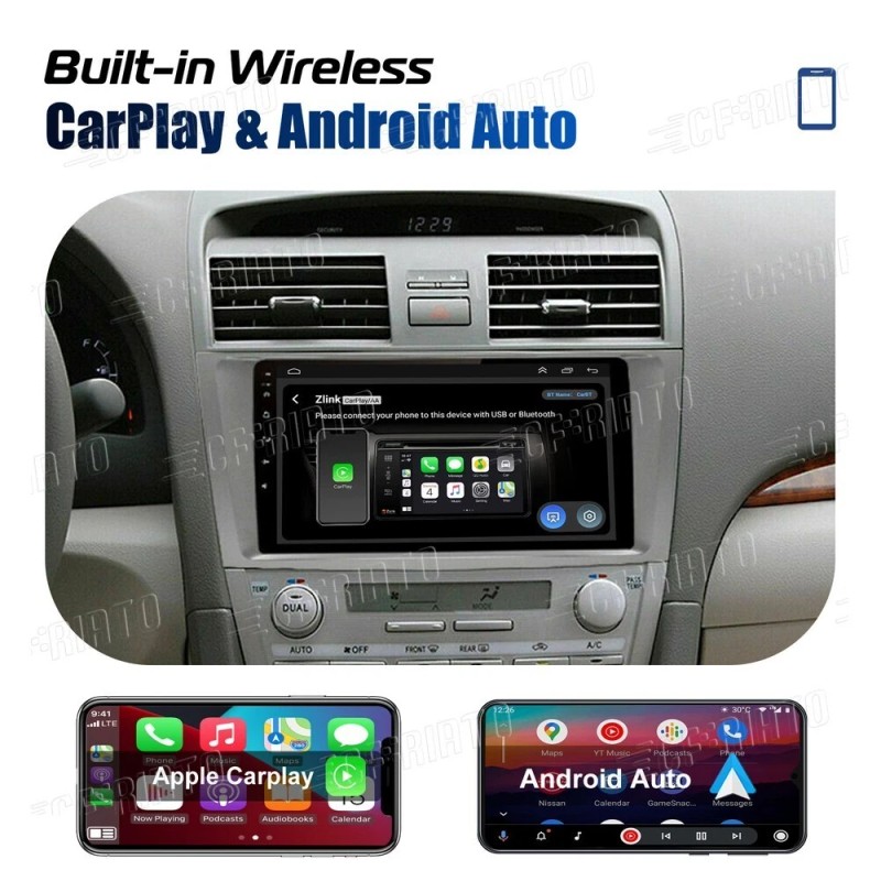 CFRIATO Android 15 Apple CarPlay For Toyota Camry 2007-2011 Car