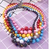 XAM Creative Acrylic Layered Bead Choker Necklace – Mixed-Size Boho