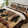 lneffble Deer Hunting Comforter Set,Hunter Brown Comforter Set Queen for