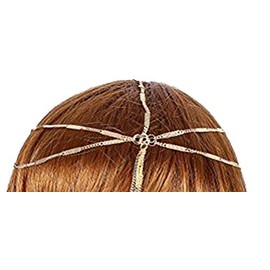 V G S Eternity Fashions Fashion Jewelry ~ Goldtone Metal FRINGE Dangle Head Chain Headband (S JH1021-GD)
