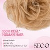 SEGO Human Hair Messy Bun Scrunchie Updo Real Bun Hair