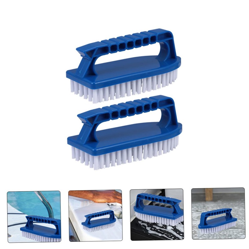 IWOWHERO 2pcs Heavy Duty Scrub Brush with Comfort Grip Handheld