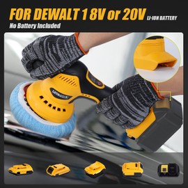 LotaTools Car Detailing and Polishing Compatible with Dewalt 20V Battery, 5500 RPM Dual-Action Polisher with 6 Variable Speeds