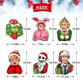 FBCOO 6 Pcs Christmas Classic Movie Yard Sign with Stakes, Jack Xmas Vacation Clark Lawn Sign Outdoor Decor, Kevin Elf Buddy Winter Holiday Outside Garden Prop Decorations Party Supplies