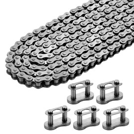 Belleone #40 Roller Chain - 10 Feet #40 Chain with 5 Connecting Links for Go Karts, Mini Bikes, Scooters, Motorcycles, Bycicles, ATV, MTV, Dirt Bike and Other Industrial Machinery - 240 Links