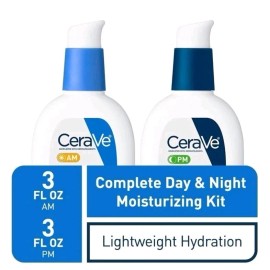 CeraVe AM/PM Facial Moisturizing Lotion Skin Care Set Ultra Lightweight 3oz New