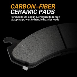 WEIZE D1391 Rear Brake Pads Fit for Lexus RX350 RX450h 2010-2015, for Toyota Highlander Sienna 2011-2019, Ceramic Rear Carbon Fiber Disc Brake Pads Set with Hardware Suspension Replacement Pads