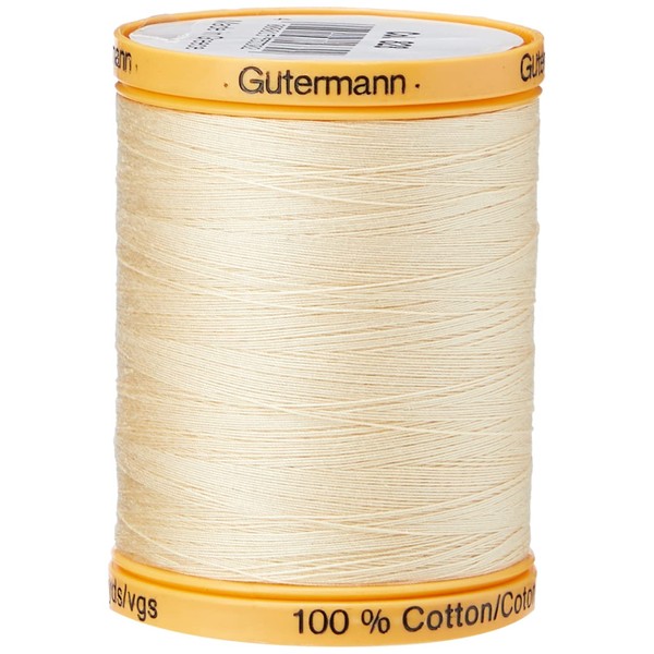 Gutermann 876 yd Natural Cotton Thread Solids, Vanilla Cream, 026956