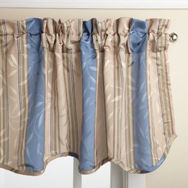 Lorraine Home Fashions Whitfield Cenefa a Rayas, 132 x 46 cm, Azul