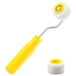 Mini Paint Rollers for Touch up Trim Edge or Corner, Extra Small Paint Wool Brushes, Tiny Painting Tool for Precision Painting, Small Surface Touch-Ups(Size:1 Brush +2 Rollers)