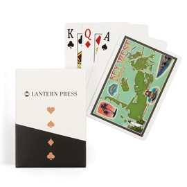 Lantern Press Key West, Florida, Soft Style Map (52 Playing Cards, Poker Size Card Deck with Jokers)