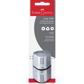 Faber-Castell 183897 - Blister Afilalpices Tro Grip, color plata                                                                                      