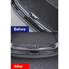 ERIDANUS Auto Accessories for Toyota Highlander 2025 2024 2023 2022 2021 2020 Rear Bumper Protector Sill Plate Guard Cover (Black) Stainless Steel 2PCS