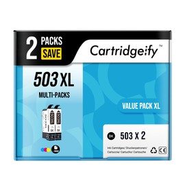 Cartridgeify 503 XL Printer Cartridges Compatible with Epson 503 503XL Cartridges Black (Pack of 2) for Expression Home XP-5200 XP-5205 XP5200 XP5205, Workforce WF-2960 WF-2965 WF-2960DWF WF-2965DWF