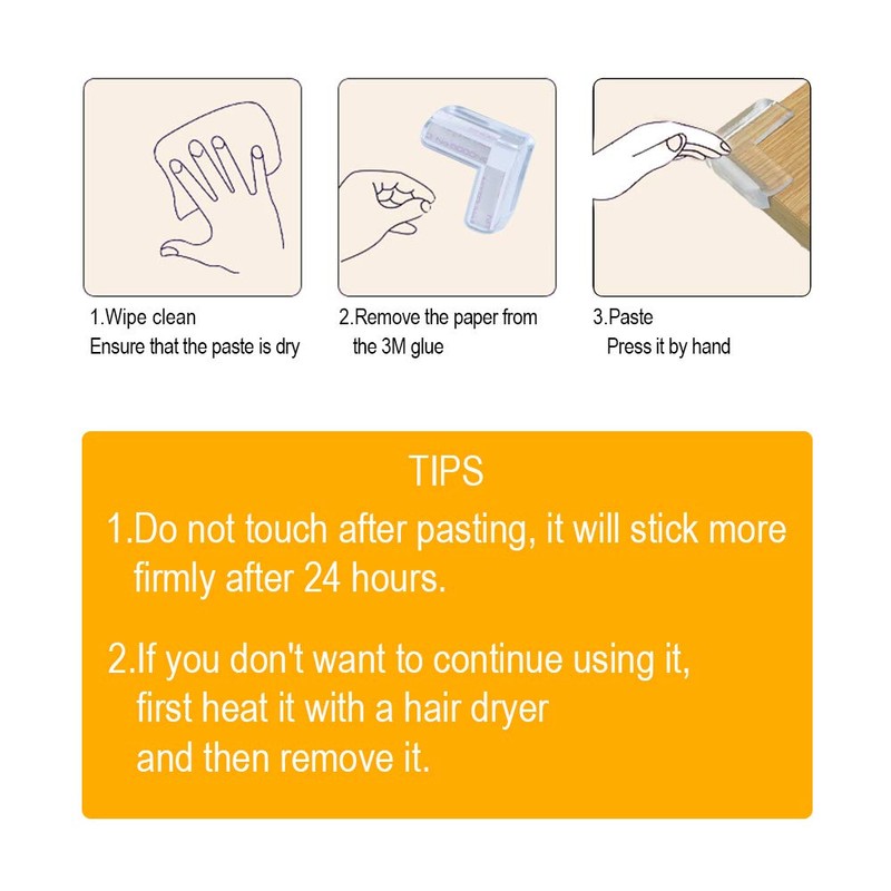 LOMILY Clear Corner Guards(12 Pack),Table Corner Protectors,Clear Edge Safety Bumpers,High