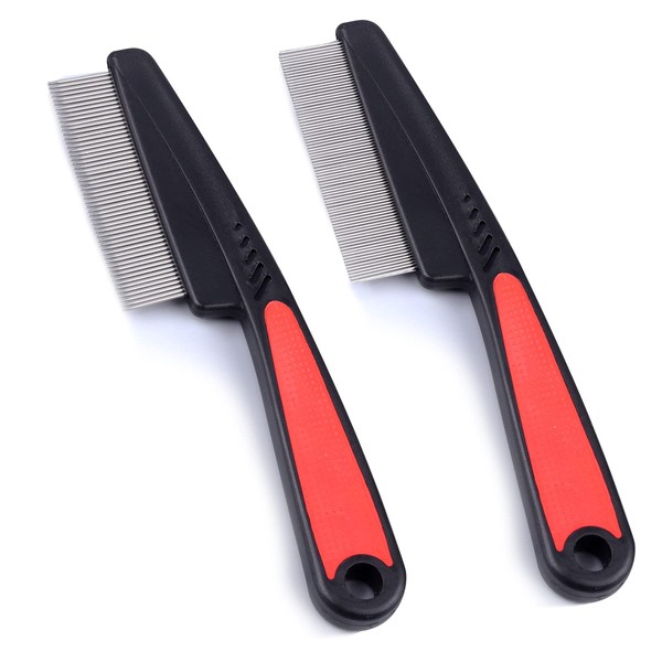 Flea Comb for Dogs Cats, 2 Pcs Dog Cat Flea