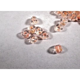 Miyuki 100 Miyuki Transparent Color-Lined Clear & Light Pink Glass TRIANGLE BEADS