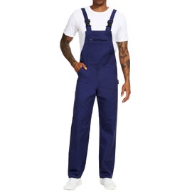 WORK IDEA Work Dungarees for Men Multi Pocket Technology Men's Work Dungarees, navy