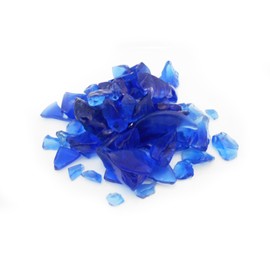 2 Lbs (About 4 Cups) Blue Colored Decor Glass Pieces for Beach Crafts, Mosaic, Vase Filling and Table Scatter