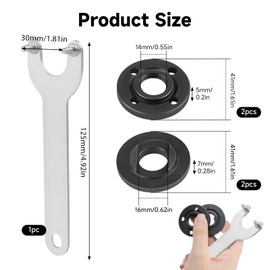 OIHCAZ Angle Grinder Spanner Wrench Flange Nuts, Angle Grinder Key and 2 Sets Inner Outer Flange Nuts Compatible with 150mm Angle Grinders (for 14mm Spindle Thread)