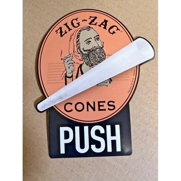 Zig-Zag Zig Zag Cones Orange Large Sticker One Sided Window
