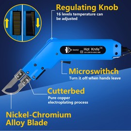 Hot Knife Foam Cutter, Electric Hot Knife Foam Cutting Tool Styrofoam Cutter 80W 110-120V for EPS, XPS, KT Board, Sponge,Canvas, Synthetic fabric, Cloth, Rope, Cord