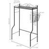 MyGift Black Metal Over The Toilet Standing Shelf with Vintage
