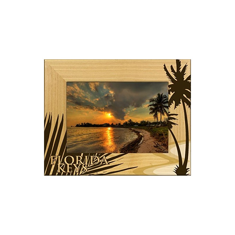 Saddle Mountain Souvenir Florida Keys Laser Engraved Wood Picture Frame