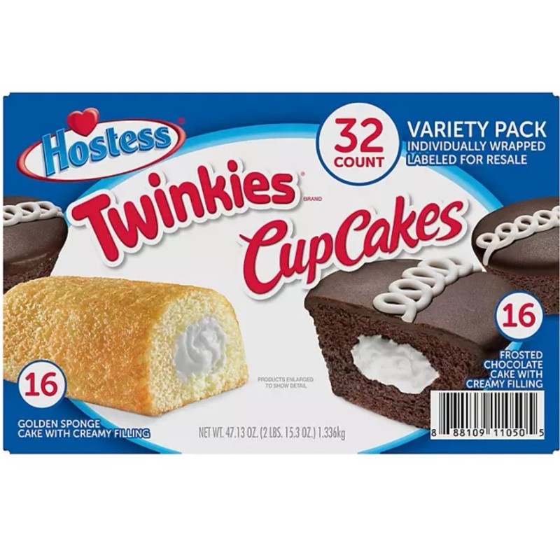 Hostess Twinkies & Cupcakes Variety Pack Snack Cakes, 32-64 pk.