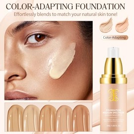 Base Maquillaje Líquida Cobertura Media Acabado Impecable Spf Larga Duración Resistente Agua Hidratante Efecto Cambio Color Según Espectro Luz