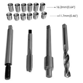 BZBMGMO M8x1.25 Two Sizes Thread Repair kit (Including 6 Stainless Steel Inserts 11.7mm Length,6 Stainless Steel Inserts 16.2mm Length)