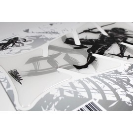 BIKE-label Tank Pad 3D Motorcycle Sticker Motorbike Tank Protector Ninja White X507303VA