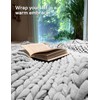 YnM 100% Cotton Weighted Blanket, Handmade Chunky Knitted Throw, No