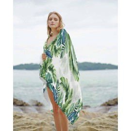 Tropical Palm Leaf Oversized Beach Towels - 23"x47" Large Microfiber Beach Towels for Kids Adults, Summer Plants Quick Dry Lightweight & Sand-Free Absorbent Beach Towel for Pool, Travel, Camping, Yoga