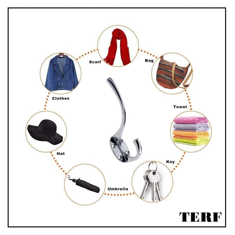 TERF® Polished Chrome Double Wall Mounted & Door Hooks Hat