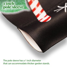 UD_G128 Combo Pack: Garden Flag Stand Black 36 in x 16 in & Garden Flag Christmas Decoration Joyful Santa 12"x18" Double-Sided B