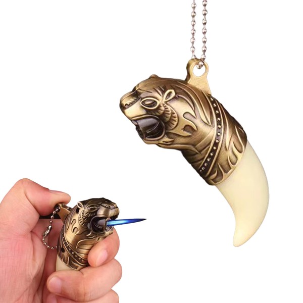 ASHILD Cool Lighter, Windproof Torch Lighter, Tiger Cool Design, Refillable