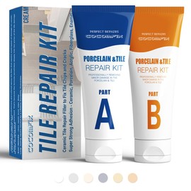 Porcelain Repair Kit, Porcelain Sink & Tub Repair Kit(Cream), Quickly Fix Porcelain Sink Chips, Cracks, Holes & Scratchs - Super Adhesion, for Porcelain, Acrylic, Tile, Fiberglass, Enamel.