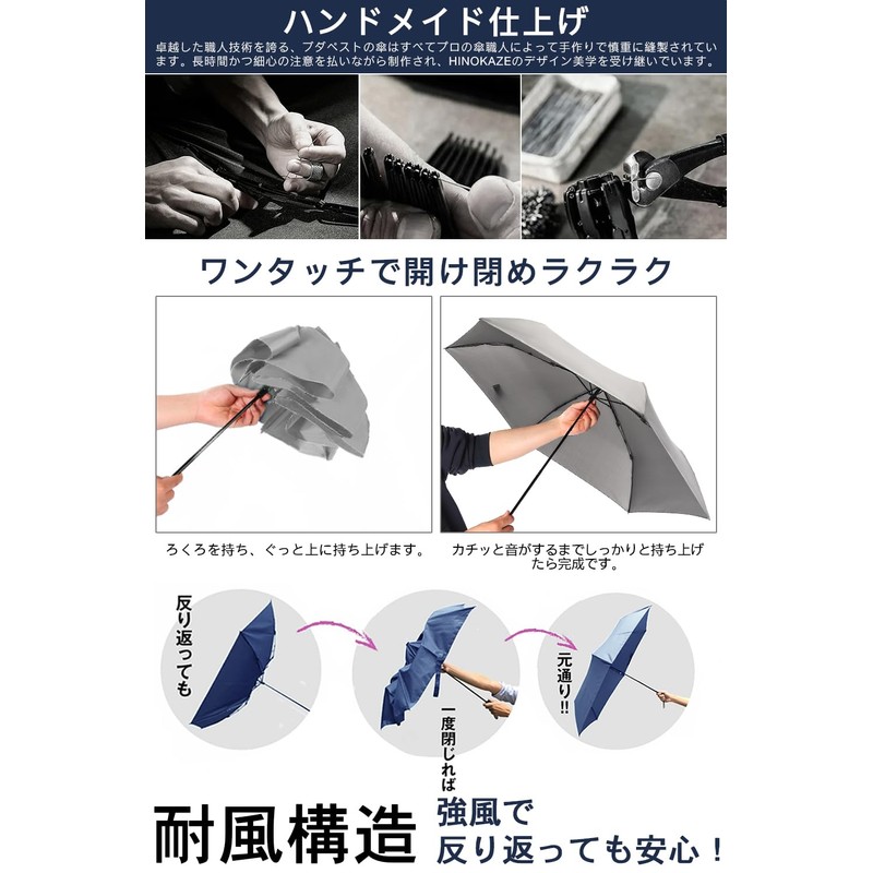 折畳傘 軽量【業界最軽量カーボン傘90g・直径100cm・持運びコンパクト】HINOKAZE 軽量おりたたみ傘 メンズ レディース 反射テープ付き 365日持ち歩く常備傘 折畳傘 軽量 手動開閉