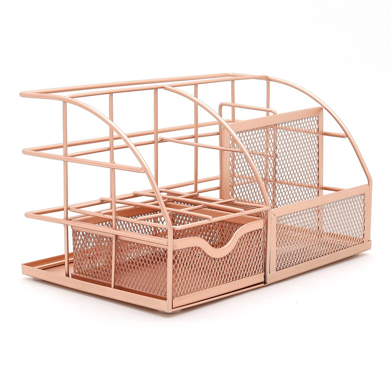 EXERZ Table Organiser/Desk Organiser/Desk Tidy/Pen Holder/Multifunctional Organiser (Rose Gold)