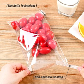 SUREHOME SUREHOME Cookie Bags Self Sealing Cellophane Bags with Seal, 5x6 Inch Clear Individual Treat Bags for Cookie Packaging Gift Giving 100 Pcs Plastic Self Adhesive Wrappers Resealable Favors Candy Bag