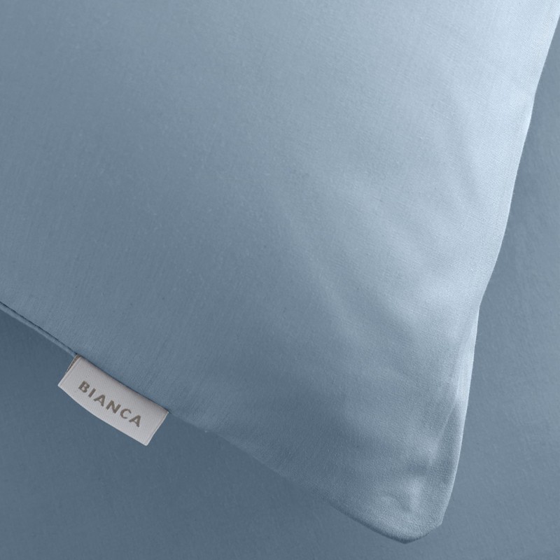 Bianca 200 Thread Count Cotton Percale Standard Pillowcase Pair Blue