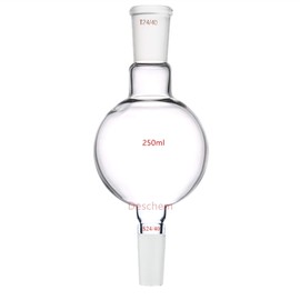 Deschem 250ml 24/40 Chromatography Receive Glass Flask Laboratory Reservoir Biomass Bottle Lab Glassware