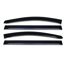 Lightronic Extra Durable Outside-Mount Auto Vent Window Visor, Fits 2011-2017 Honda Odyssey, UV Protection Rain Guard, Original Window Deflector, No-Drill Easy Install, Dark Smoke, 4-Pcs